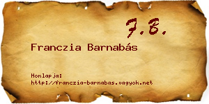 Franczia Barnabás névjegykártya