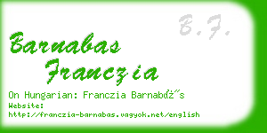 barnabas franczia business card